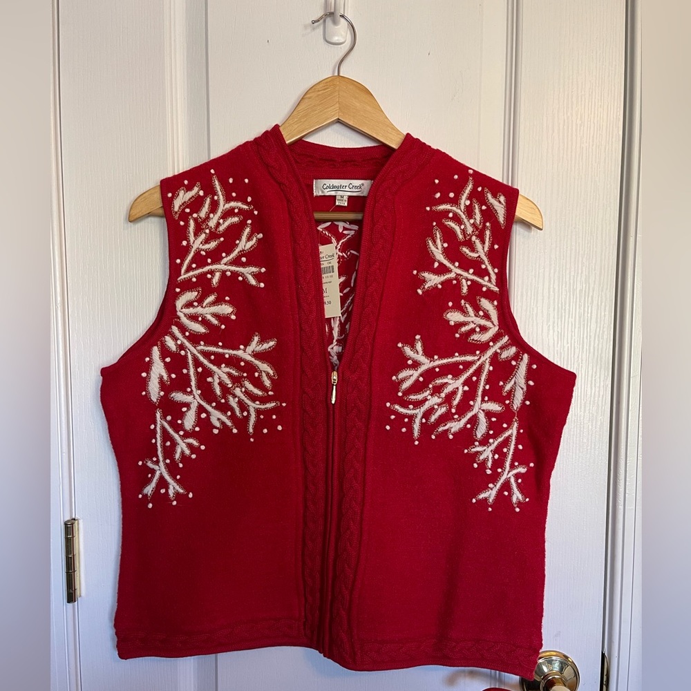Coldwater Creek Snowflake Vest Size Medium